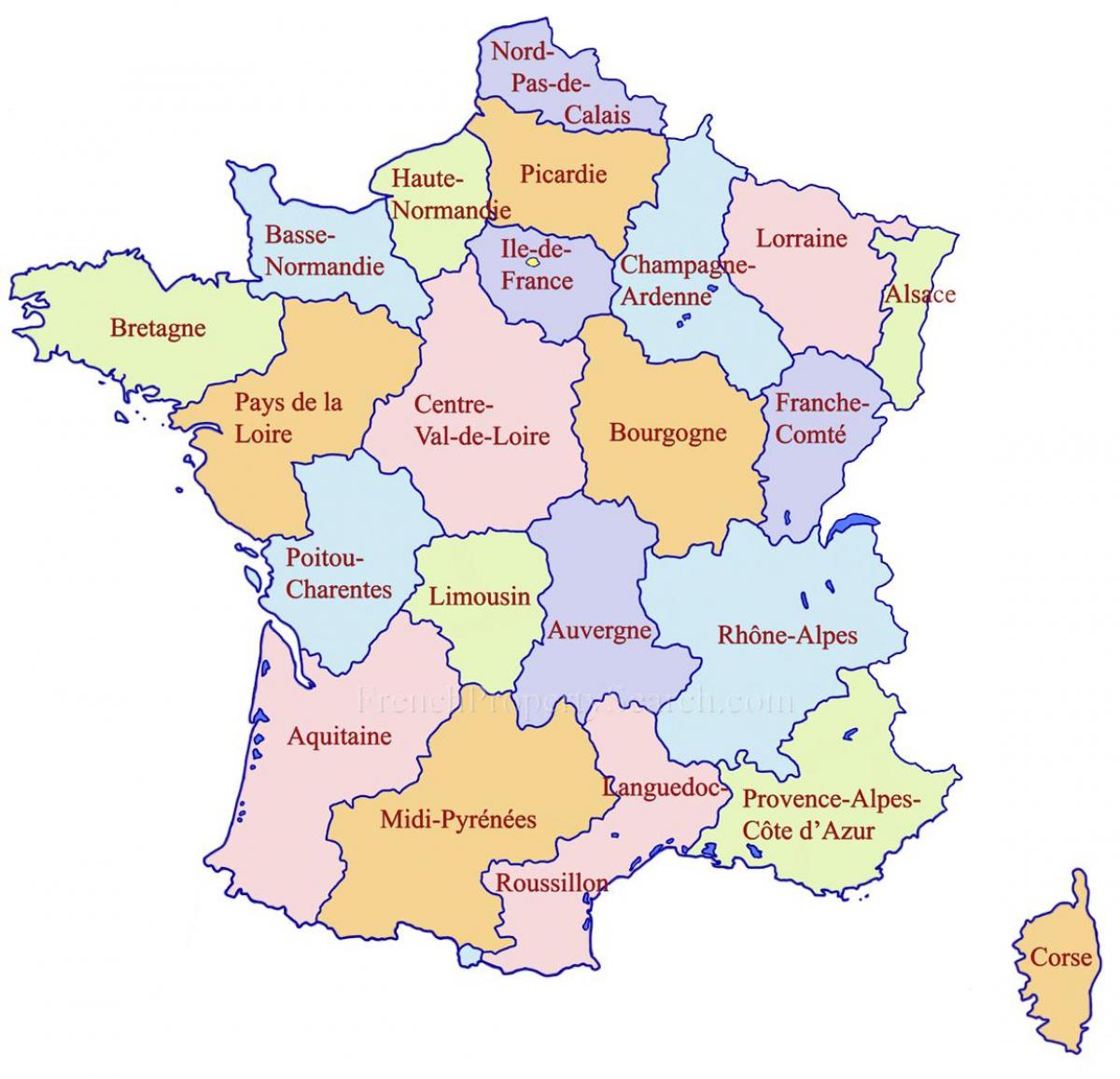 ranskan alueet kartta Google map Ranska   alueiden Yksityiskohtainen kartta Ranskan  ranskan alueet kartta